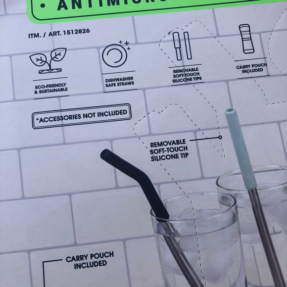 NWT Manna Stainless Steel Reusable Straws 13pc Set - Picture 12 of 14